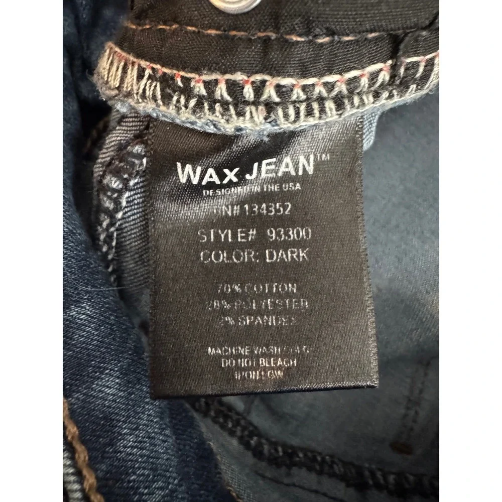 WAX JEAN Women's Dark Wash Distressed Cropped‎ Cuffed  Skinny Jeans Size 9